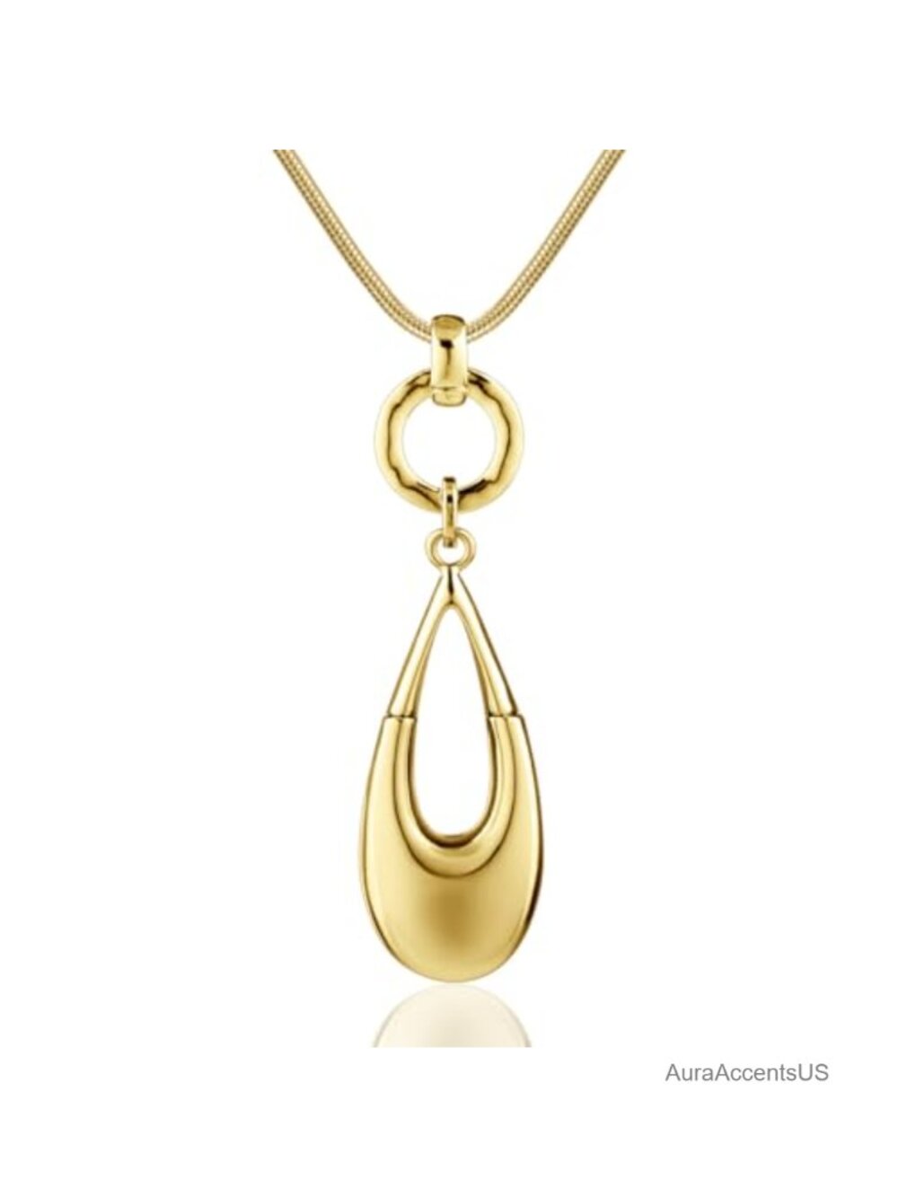 Waterdrop Pendant Layered Y Necklace Long Statement Chain Handmade